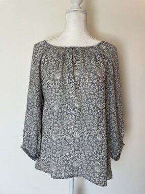 Banana Republic Blue Floral Print Tunic/Shirt Size Small